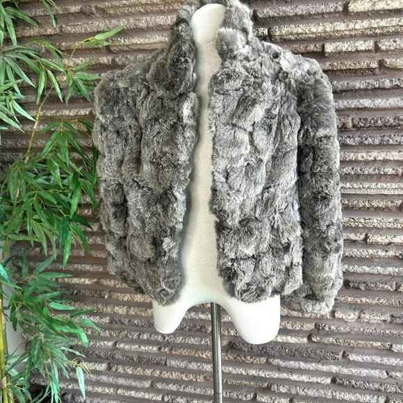 Vintage 70s Gray Dyed Genuine Rabbit Fur Jacket Made in Hong Kong - Picture 11 of 12